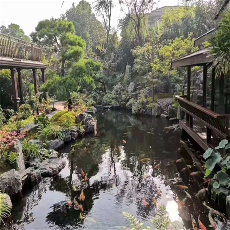 木兰庭院小型鱼池假山图片